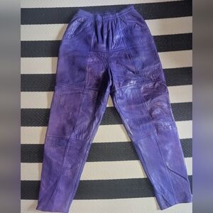 Vibrant Purple Leather Pants